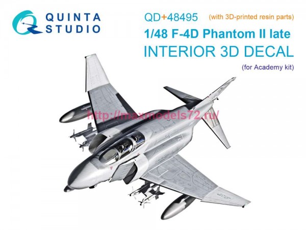 QD+48495   3D Декаль интерьера для F-4D late Phantom II (Academy) (с 3D-печатными деталями) (thumb85163)